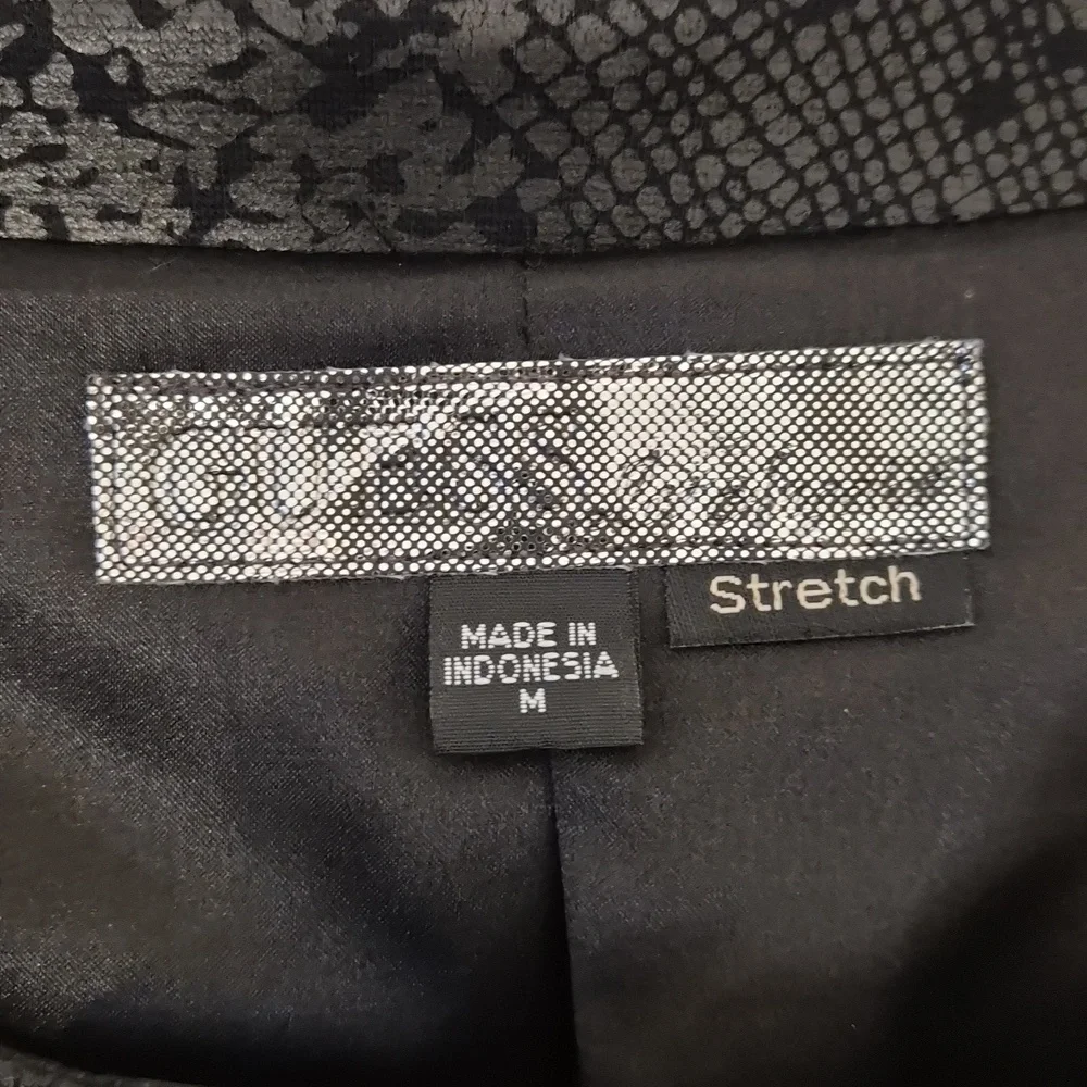 Guess Black Croc-Embossed Women's Jacket Size M - Picture 3 of 14
